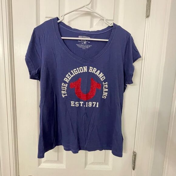True Religion Tops - True Religion Brand Jeans rhinestone Logo Tee Women’s XL